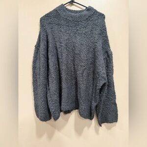Topshop Charcoal Textured Crew Neck Sweater